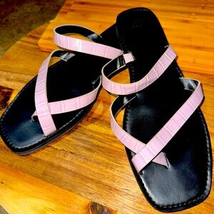 A new day pink and black sandals!